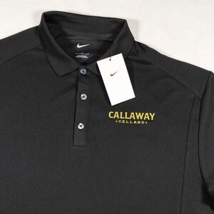 Nike Golf‎ Mens Large Black Callaway Cellars Embroidered Performance Polo Shirt